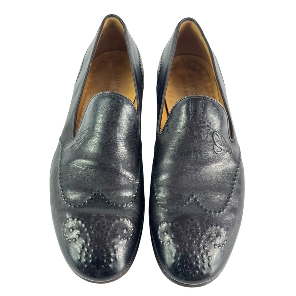 GUCCI Brown Leather Nagoya Men's Loafers Made in Italy Marked as 8.5 - 9 US